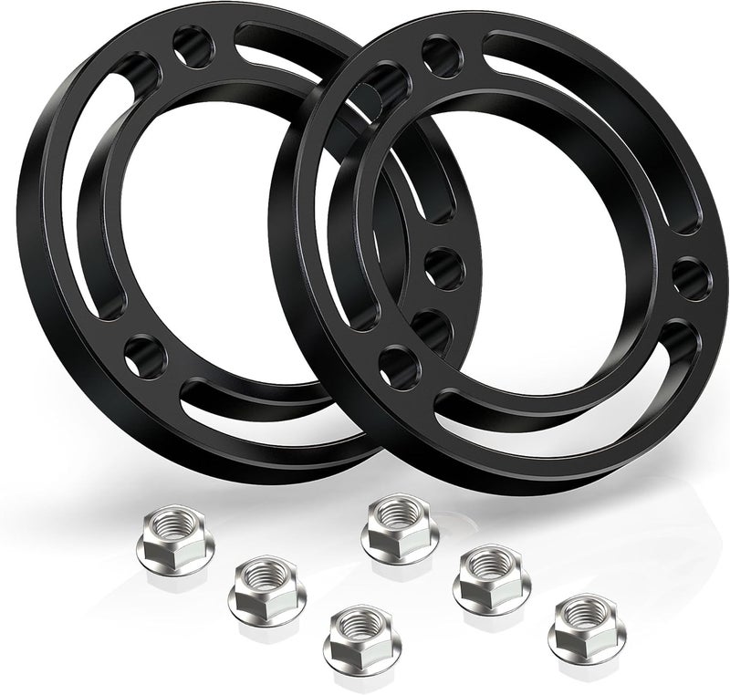 Reno 1.5" Front Leveling Kit Strut Lift Spacers, Aluminium Suspension Lift Spacers Compatible with 2007-2026 Silverado Avalanche Suburban Tahoe 1500 / Sierra Yukon 1500 6-Lug 2WD 4WD (Black, 2Pcs) - Image 1